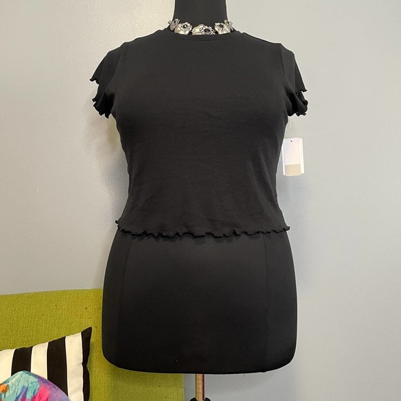 BP Back Ribbed Short Sleeve Crop Top NEW 1X